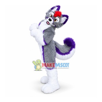 Grey Husky Dog Mascot Costume Grey Husky Dog Mascot Costume