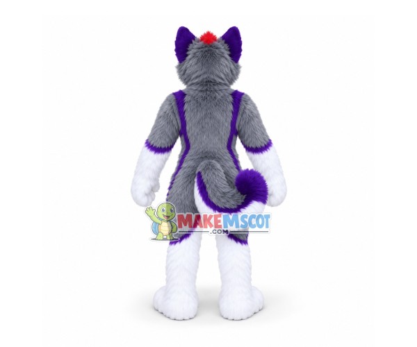 Grey Husky Dog Mascot Costume Grey Husky Dog Mascot Costume