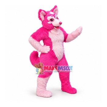Lovely Pink Husky Dog Mascot Costume Lovely Pink Husky Dog Mascot Costume