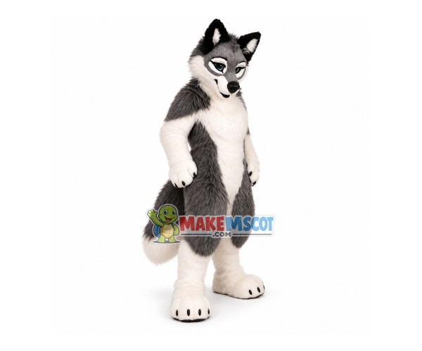 Friendly Wolf Mascot Costume Friendly Wolf Mascot Costume