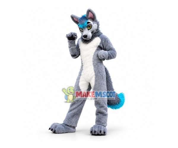 Friendly Lightweight Wolf Mascot Costume Friendly Lightweight Wolf Mascot Costume