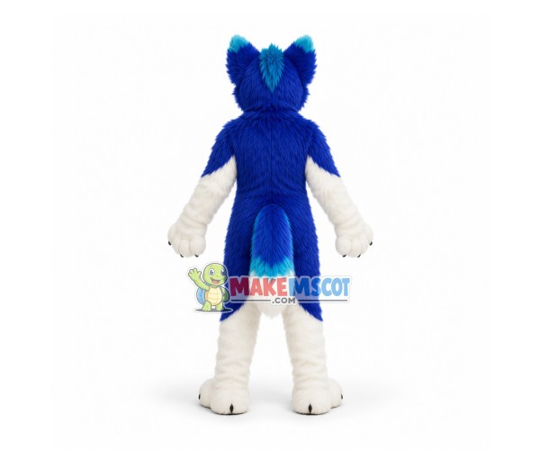 Cute Blue & White Wolf Mascot Costume Cute Blue & White Wolf Mascot Costume