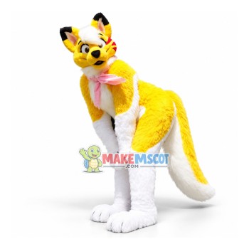 Yellow Husky Dog Mascot Costume Yellow Husky Dog Mascot Costume