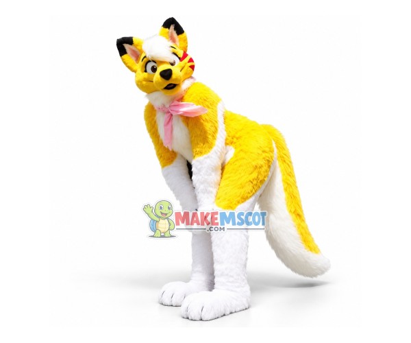 Yellow Husky Dog Mascot Costume Yellow Husky Dog Mascot Costume
