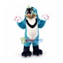Cute Blue Bunny Mascot Costume