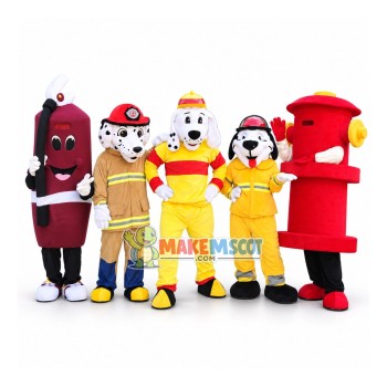 Superb Fire Dog Mascot Costume Superb Fire Dog Mascot Costume