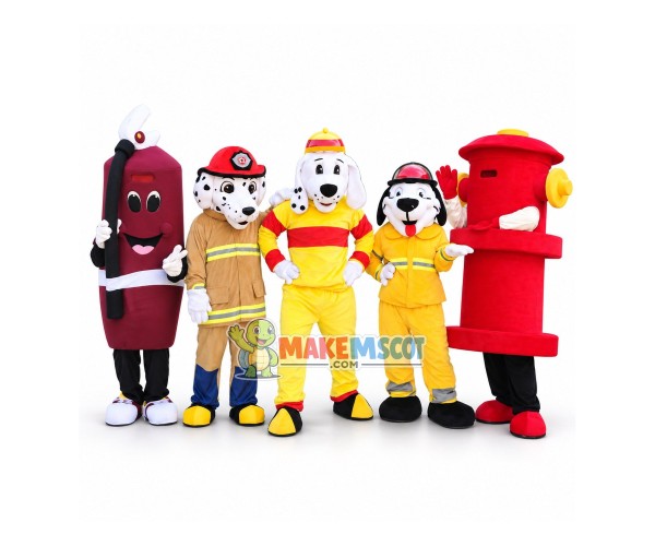 Superb Fire Dog Mascot Costume Superb Fire Dog Mascot Costume