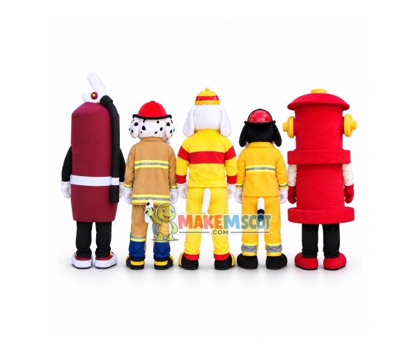 Superb Fire Dog Mascot Costume Superb Fire Dog Mascot Costume