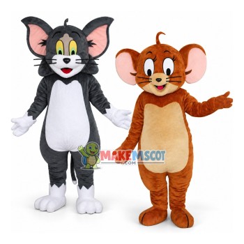 Jerry Mouse & Tom Cat costume Cartoon Mascot Costume