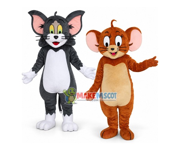 Jerry Mouse & Tom Cat costume Cartoon Mascot Costume Jerry Mouse & Tom Cat costume Cartoon Mascot Costume
